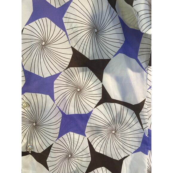 Vintage Marlboro White Brown Purple Spiral printed Short Sleeve Shirt  Large EC - Picture 6 of 7